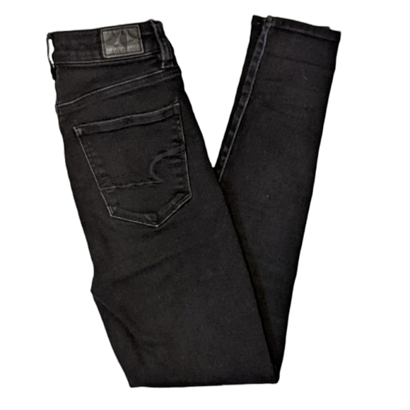 AMERICAN Eagle highest rise black jegging sz 0 short - Picture 1 of 10